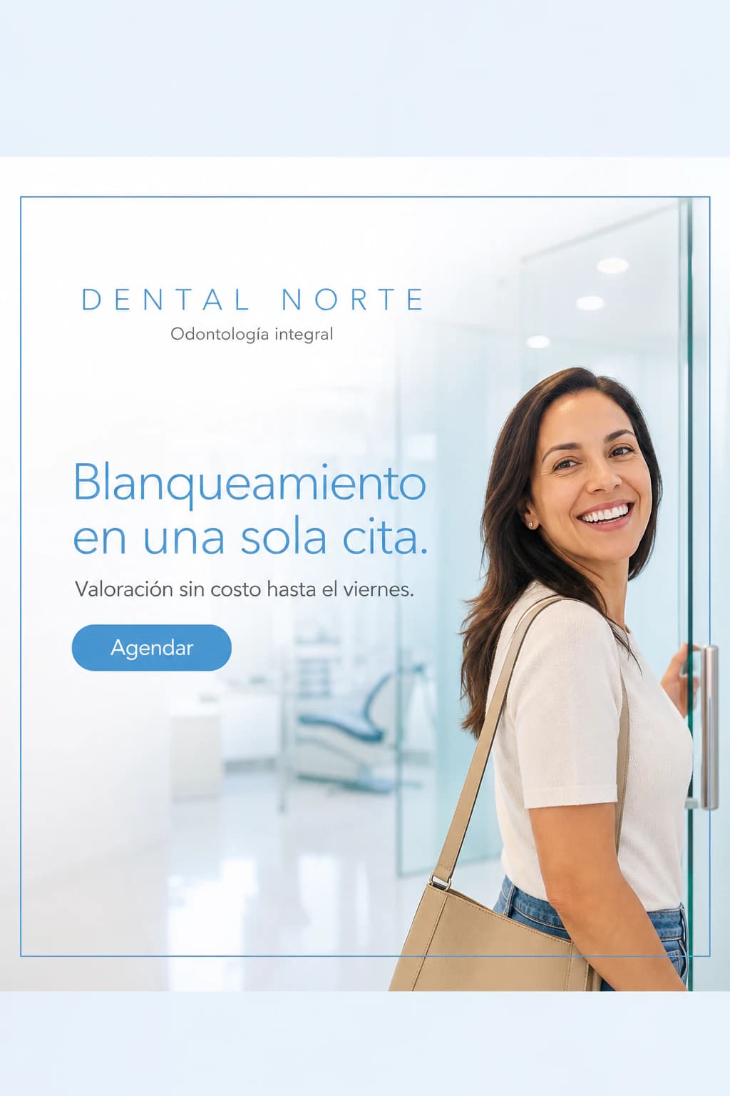 Anuncio de una clínica dental: blanqueamiento en una sola cita