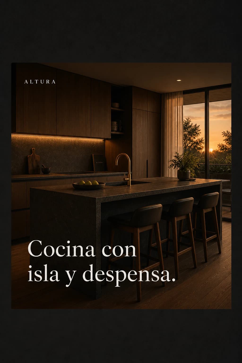 Cocina con isla y despensa
